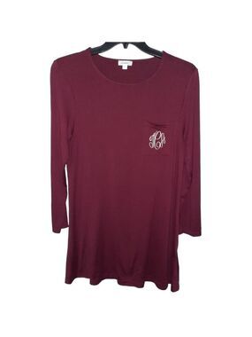 Jordann Burgundy Long Sleeve Dress Medium